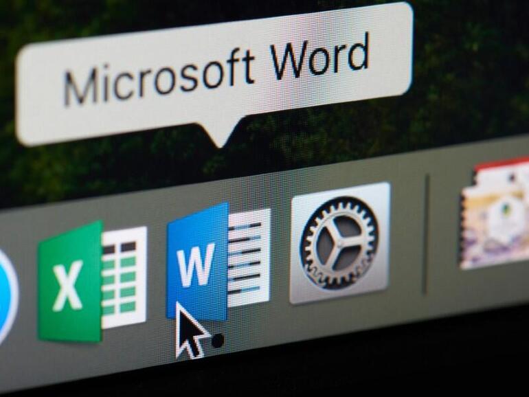 Microsoft Word icon on screen